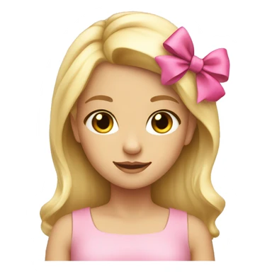 pretty blonde girl with a pink bow in her hair  sticker