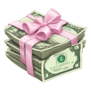 A bundle of pastel pink dollars sticker