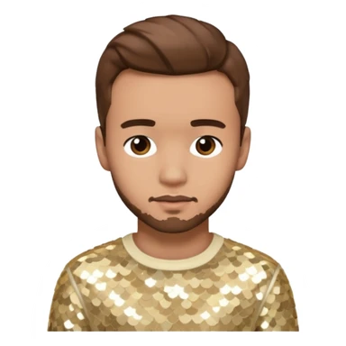 Liam Payne from One Direction with light skin, brown hair, cream sequin outfit sticker
