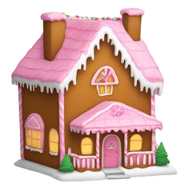 A pink gingerbread house sticker