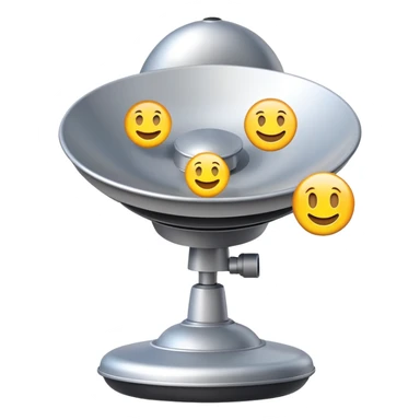 radar dish with emoji icons appearing as detected objects sticker