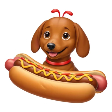 weiner dog dressed up like a hot dog sticker