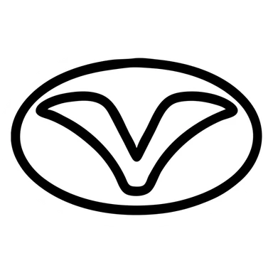 Daewoo Lanos logo, minimalistic icon, bold outline, flat design, easily identifiable sticker