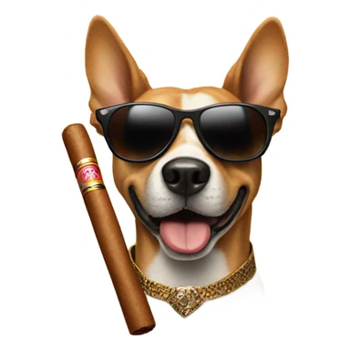 cool Dog smoking a cigar sticker