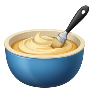 bowl of blonde hair dye with a brush next to it sticker