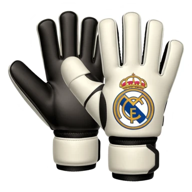Des gants de gardien de but de foot Real Madrid blanc le plus réaliste possible  sticker