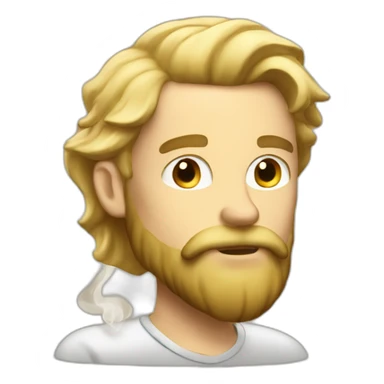 Blond man bearded smoking hazelnut sticker