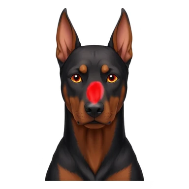 red eyed dog doberman sticker