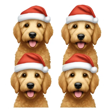 Golden doodle wearing a Santa hat  sticker