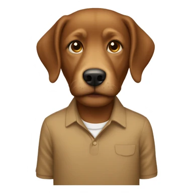 Brown boy with goldendoddle sticker