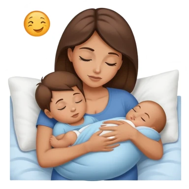 Light brunette fit mom forcing baby boy to go to sleep sticker