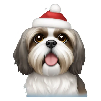 Shih tzu holiday  sticker
