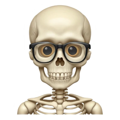 Skeleton with glasses sticker