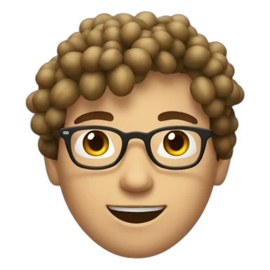 Brown-haired, bitter, bespectacled young man throwing grapes sticker