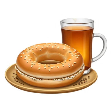 simit Turkish sesame bagel with tea glass sticker