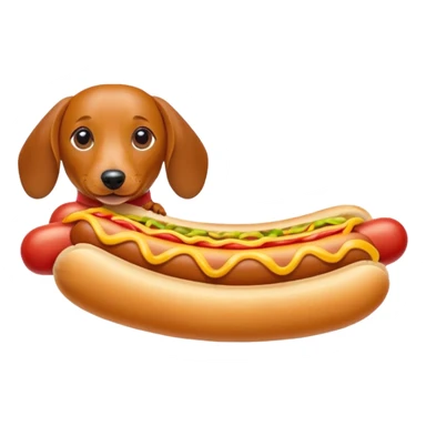 Weiner dog with the body of a hotdog. sticker