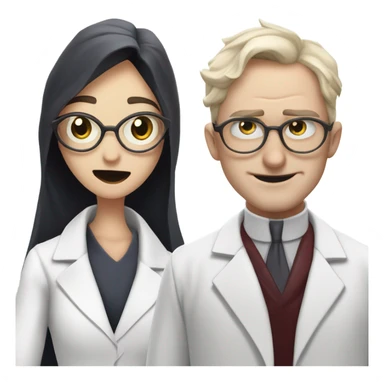 A scientist and vampire in love  sticker