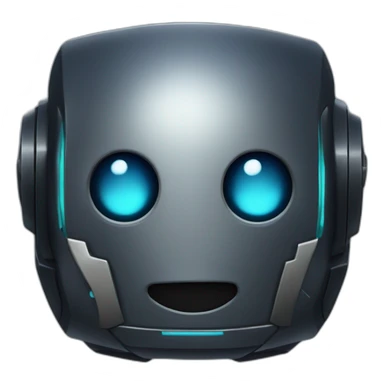 cute obsidian robot face sticker