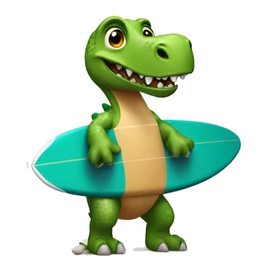 Dinosaur with surfboard sticker
