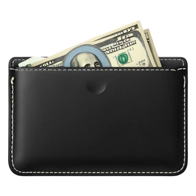 blow wallet with a single one dollar bill inside, just one dollar sticker