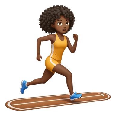 Treino de corrida mulher morena de cabelos cacheados caindo nas costas sticker