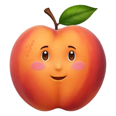 Peach with hand print on  sticker