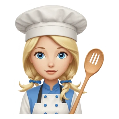 Sexy Long Blonde hair blue eyed female chef sticker