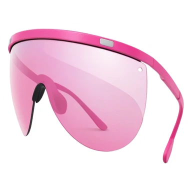 sporty pink shield visor sunglasses with minimalist frame, athletic design, oversized one-piece lens sticker
