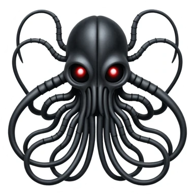 intertwined black wires forming a Giger-inspired creature, dark, surreal sticker
