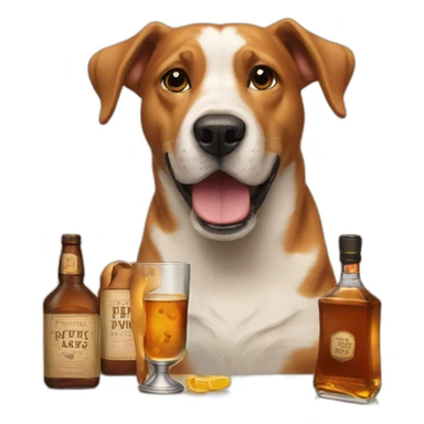 dog drink whiskey with other dogs sticker