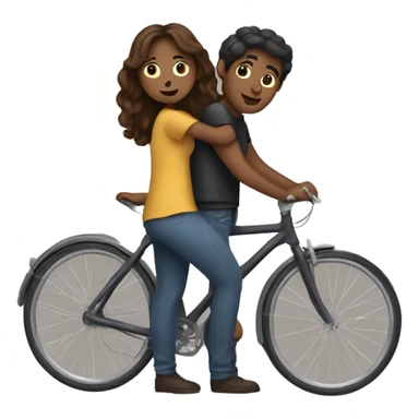 a women wearing biking standing with his boyfriend and he is holding her in hands sticker