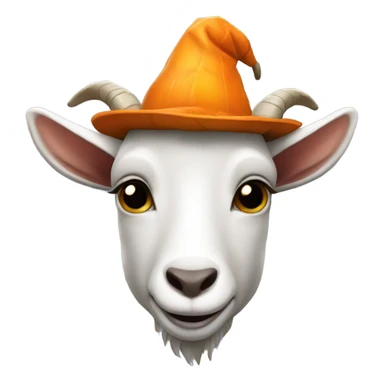 Goat with a pumpkin hat sticker