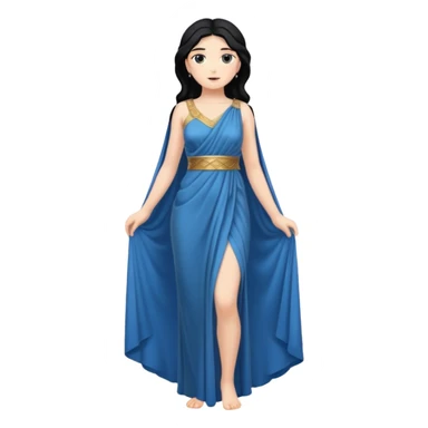 greek goddess black hair full length sticker