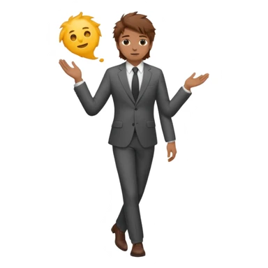 Chico blanco pelo castaño, traje cuerpo entero pelo revuelto sticker