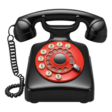 vintage rotary dial telephone, classic plastic body sticker