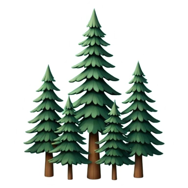 A cluster of tall pine trees forming a deep forest silhouette. sticker