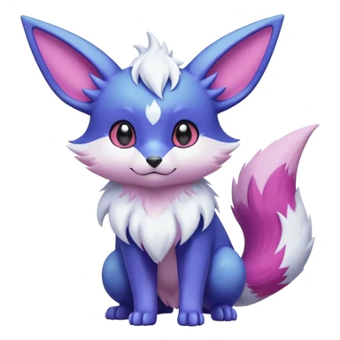 Hyper-realistic pastel wildlife Beautiful Real life wild feral Frosty Albino Shiny White with Violet and Indigo and pink markings Eevee-Liepard-Zangoose-Pokémon-Digimon-Fakémon-fusion-hybrid-creature sticker