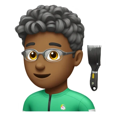 cyclist getting haircut sticker