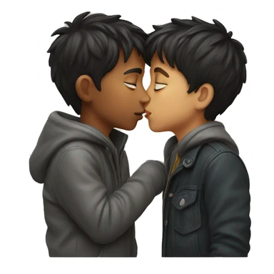 Boy and boy kiss sticker