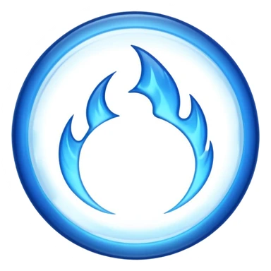 A minimalist CD disc with a subtle blue fire design, emoji style, blue fire, variation 3 sticker