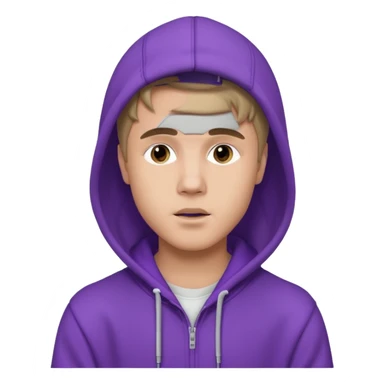 justin bieber, wear purple hoodie sticker