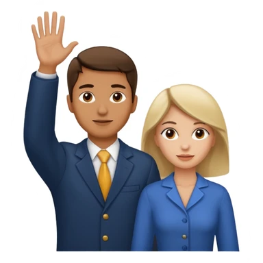 Man behind a bent over woman with his hand up sticker