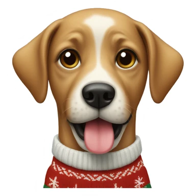 Dog wearing a Christmas sweater sticker
