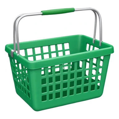 AN EMPTY GREEN SHOPPING BASKET sticker