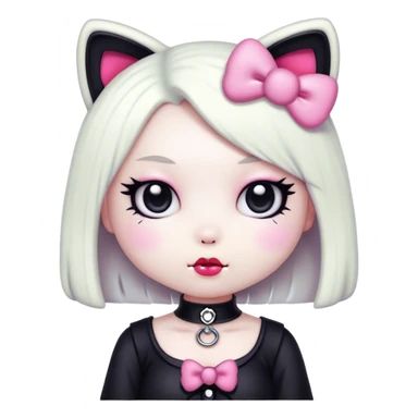 goth kawaii hello kitty lady sticker