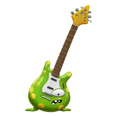 Happy slimy slug playing electric guitar sticker