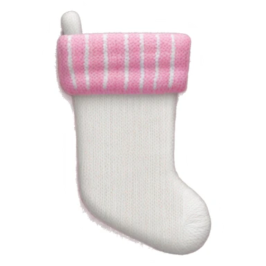 white and pink knit christmas stocking sticker
