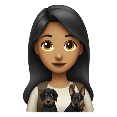 Dark hair girl with German shepherd  sticker