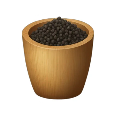 black pepper in wooden cup sticker