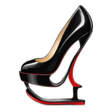WEDGE heel LOUBOUTIN black PATENT sticker